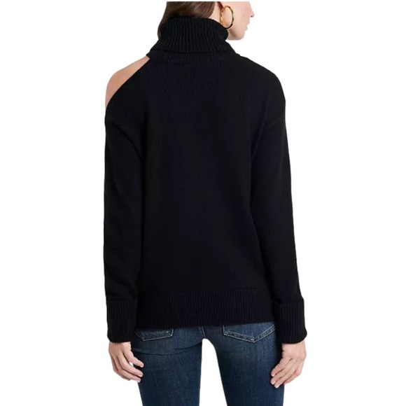 1. State Cold-Shoulder Cuffed Turtleneck Sweater long sleeve black size medium - Picture 2 of 11